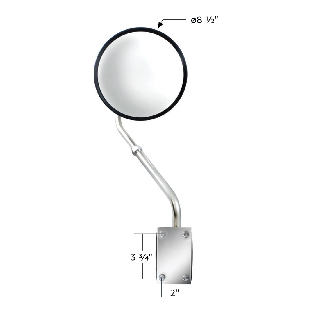Stainless Steel Hood Mount Mirror