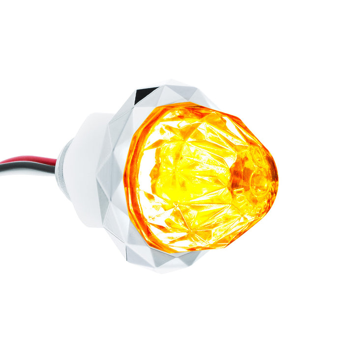 2 LED Dual Function Mini Crystal Watermelon Light (Clearance/Marker) - Amber LED/Clear Lens