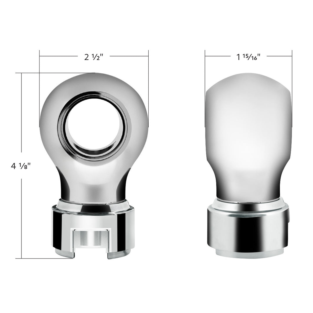 Thread-On Charlotte Style Gearshift Knob With 13/15/18 Speed Adapter - Chrome