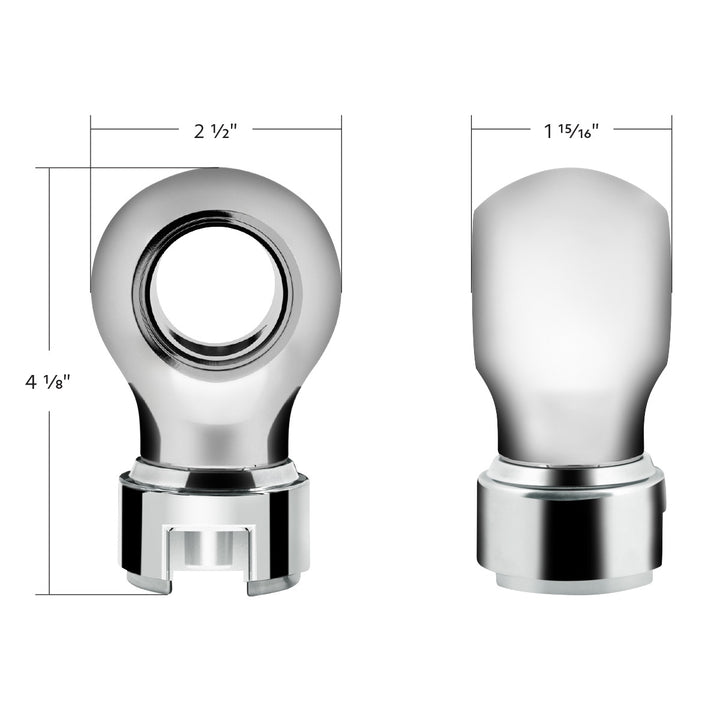 Thread-On Charlotte Style Gearshift Knob With 13/15/18 Speed Adapter - Chrome