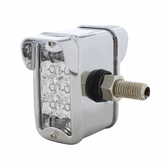 10 LED Dual Function Reflector Double Face Light W/Visor - Vertical Side Mount - Amber &amp; Red LED/Clear Lens