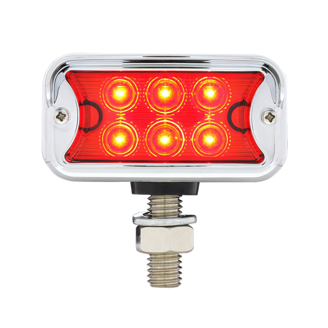 12 LED Dual Function Double Face Light W/Visor - T - Mount - Amber &amp; Red LED/Amber &amp; Red Lens