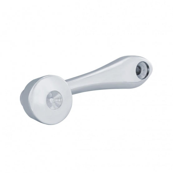 Chrome Die-Cast Window Crank With 16 - Spline 7/16” OD Adapter - Indented