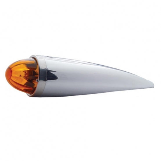Chrome Die Cast Torpedo Cab Light With Watermelon Glass Lens &amp; 1156 Bulb - Amber