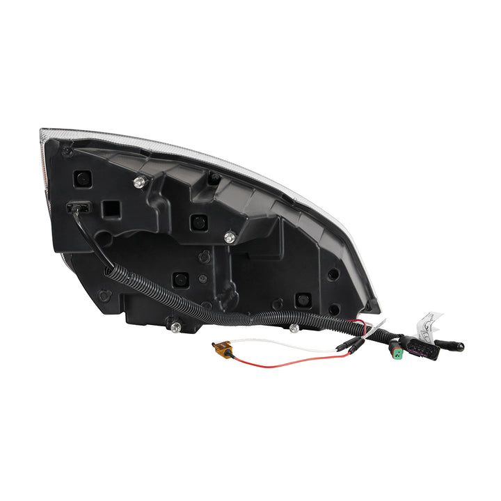 Chrome Quad - LED Headlight With LED DRL &amp; Seq. Signal For 2018-2024 Freightliner Cascadia - Driver