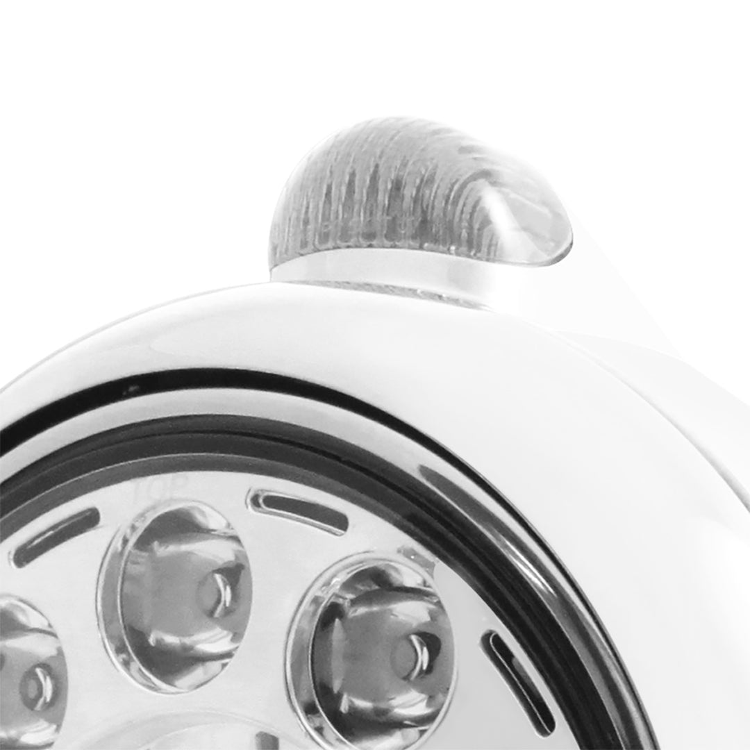 Stainless Steel Guide 682-C Headlight 11 LED Bulb &amp; Dual Mode LED Signal - Clear Lens