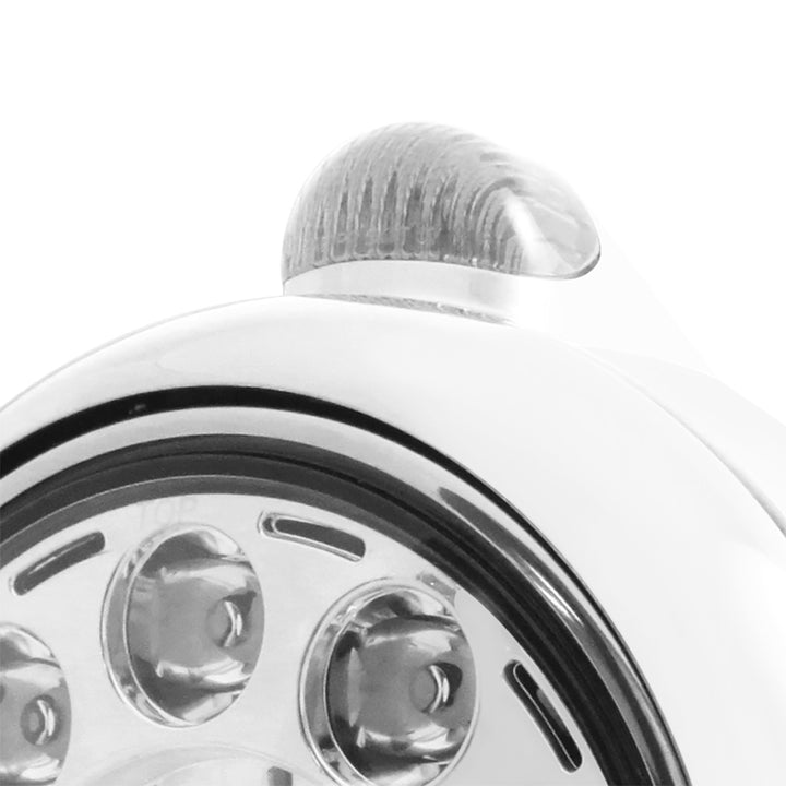 Stainless Steel Guide 682-C Headlight 11 LED Bulb &amp; Dual Mode LED Signal - Clear Lens