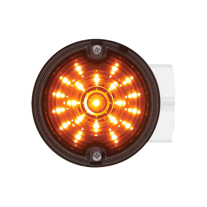 21 LED 3-1/4" Dual Function Signal Light For Harley Motorcycle With Housing - Amber LED/Smoke Lens