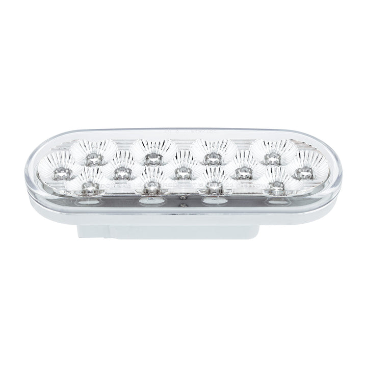 13 LED 6" Oval Double Fury Light (Turn Signal) - Amber &amp; White LED/Clear Lens