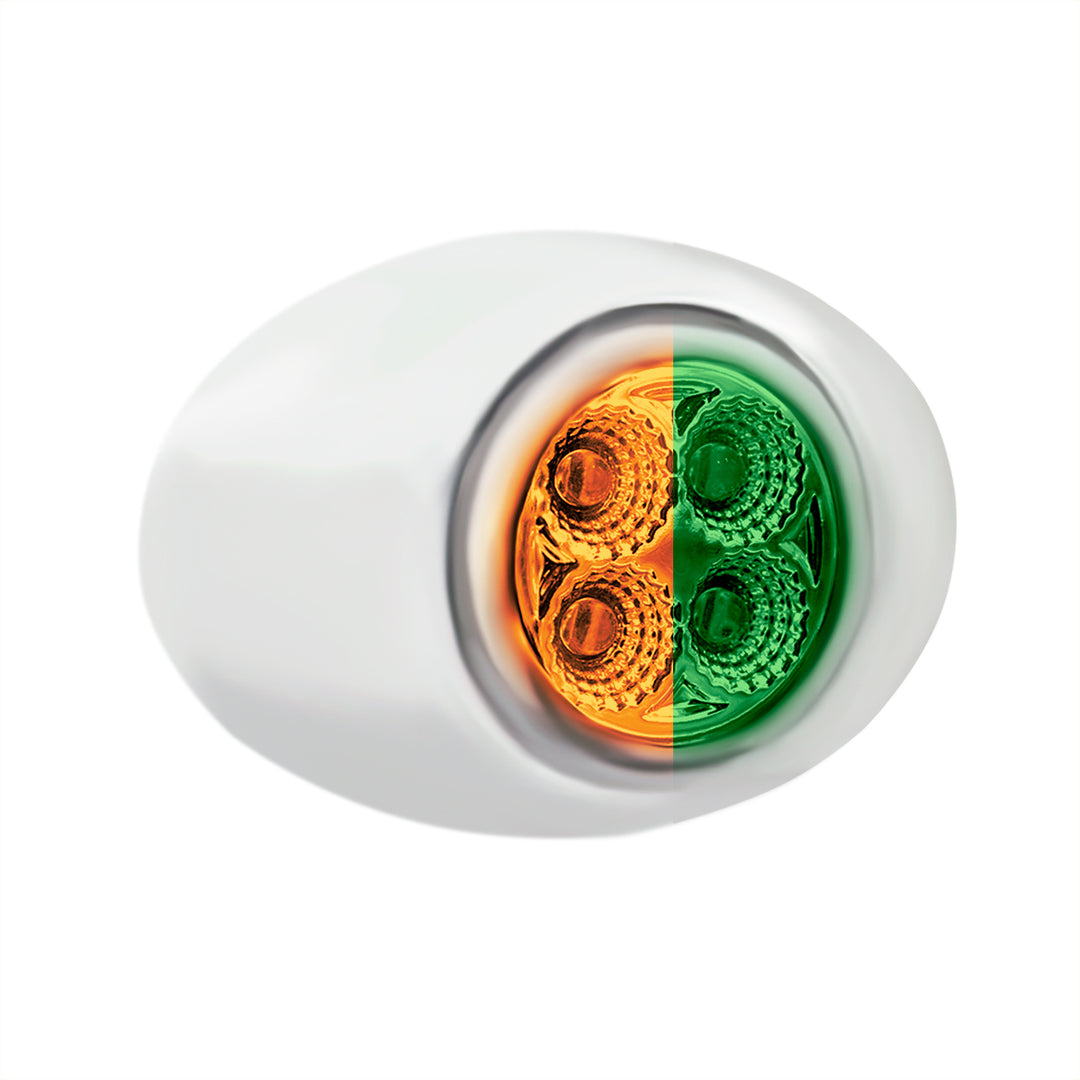 4 LED Double Fury Light (Clearance/Marker) - Amber &amp; Green LED/Clear Lens
