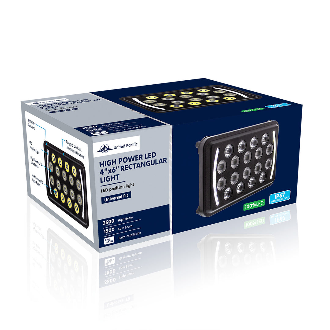 ULTRALIT - 18 High Power LED Rectangular Light With LED Position Light Bar