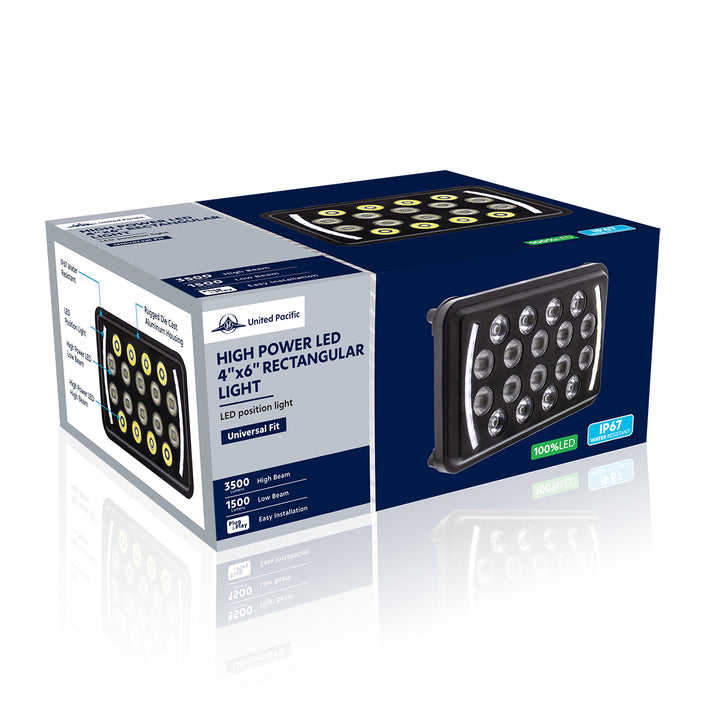 ULTRALIT - 18 High Power LED Rectangular Light With LED Position Light Bar