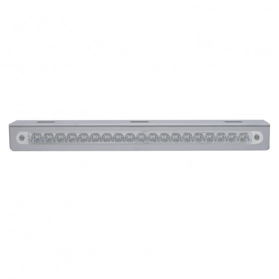 12-3/4" Stainless Light Bracket With 19 LED 12" Light Bar - Amber LED/Clear Lens