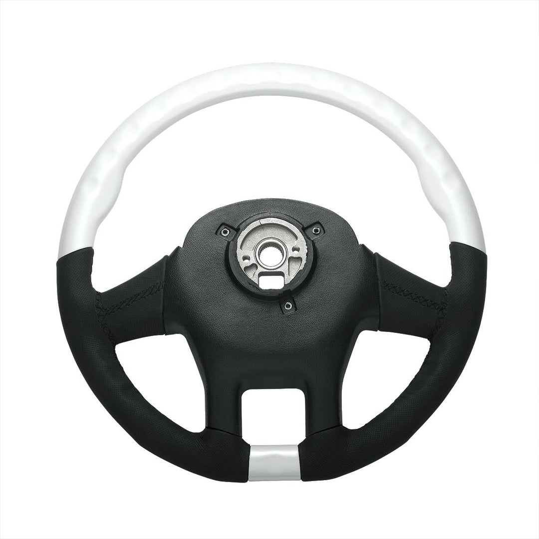 18" YourGrip Leather &amp; Wood Candy Color Steering Wheel For 2012-2021 PB 579&amp;2013-2021 KW T680 - Pearl White
