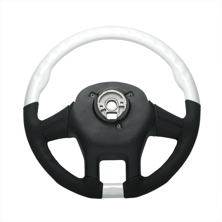 18" YourGrip Leather &amp; Wood Candy Color Steering Wheel For 2012-2021 PB 579&amp;2013-2021 KW T680 - Pearl White