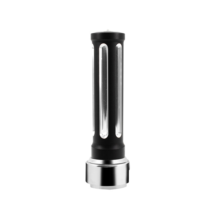 Thread-On Matte Black Sonoma Style Gearshift Knob With LED 13/15/18 Speed Adapter - Clear Crystal/White LED