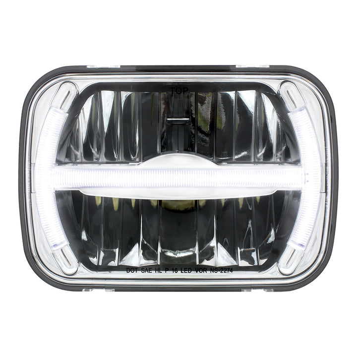ULTRALIT - 7 LED 5" x 7" Rectangular Headlight With LED Light Bar