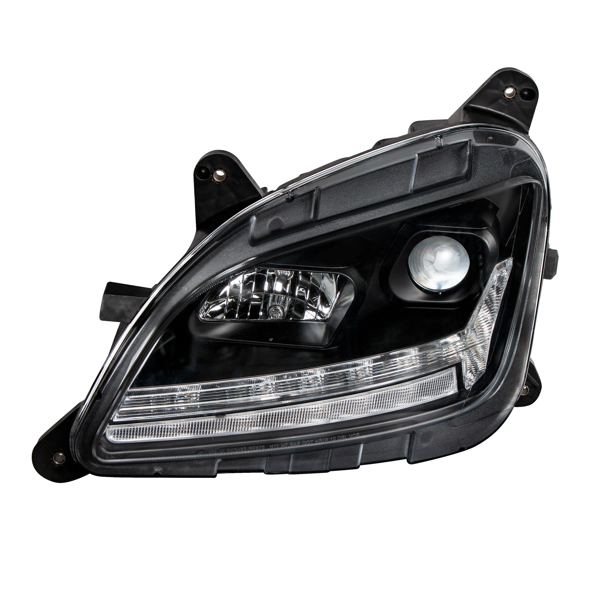 "Blackout" Projection Headlight With LED Sequential Turn & DRL For 2012-2021 Peterbilt 579- Driver