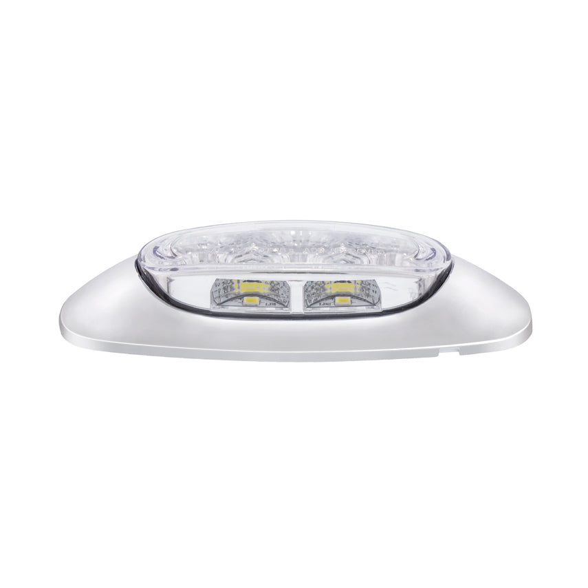 5 LED Reflector Light (Auxiliary/Utility) With Side Ditch Light - White LED/Clear Lens (Bulk)