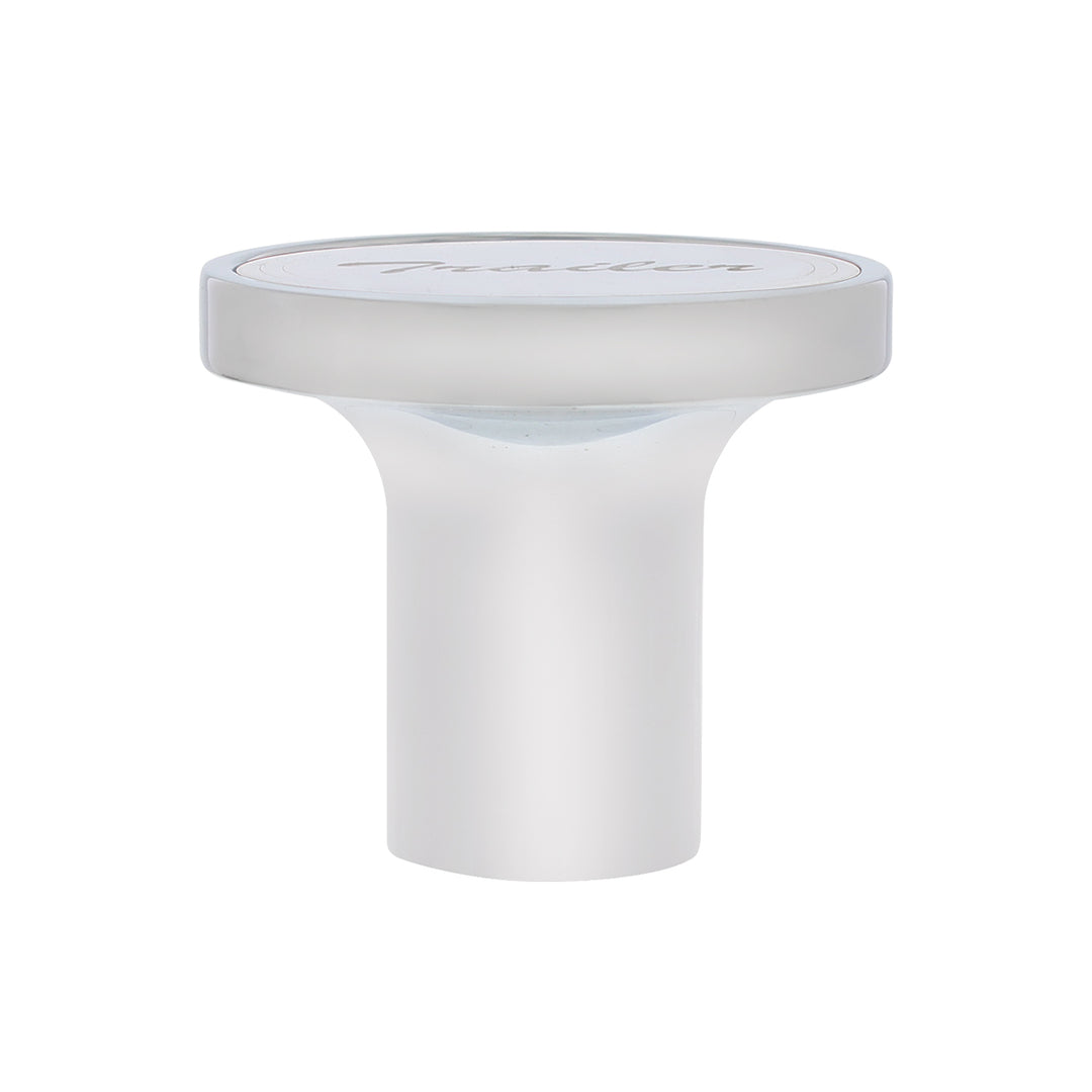 Aluminum Screw-On Air Valve Knob With Stainless Trailer Plaque - Chrome