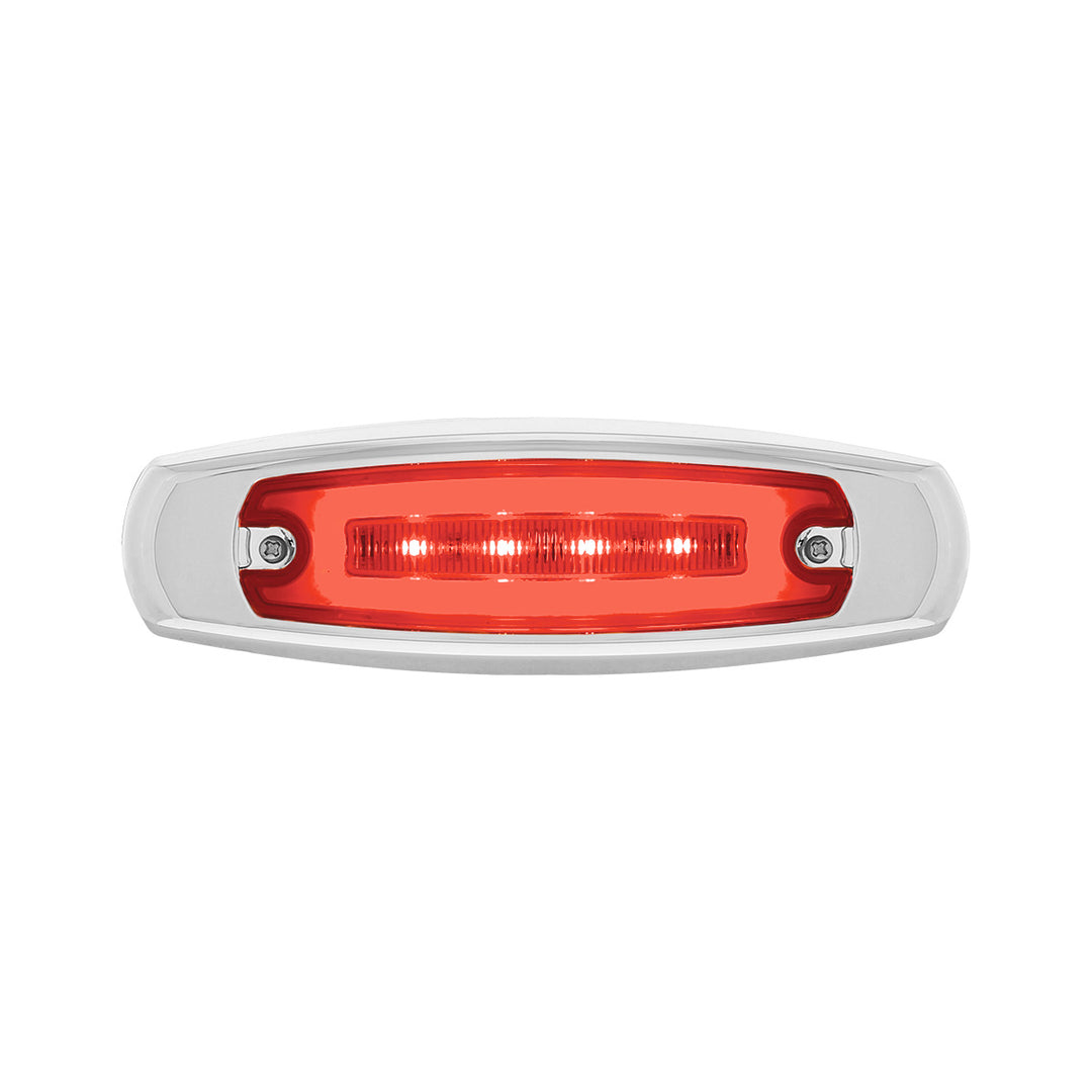 16 LED Rectangular GloLight With Bezel (Clearance/Marker) - Red LED/Red Lens