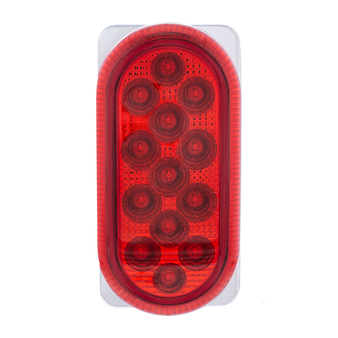 26 LED Dual Function Reflector Double Face Oval Light With Stainless Steel Bracket - Amber &amp; Red LED/Amber &amp; Red Lens