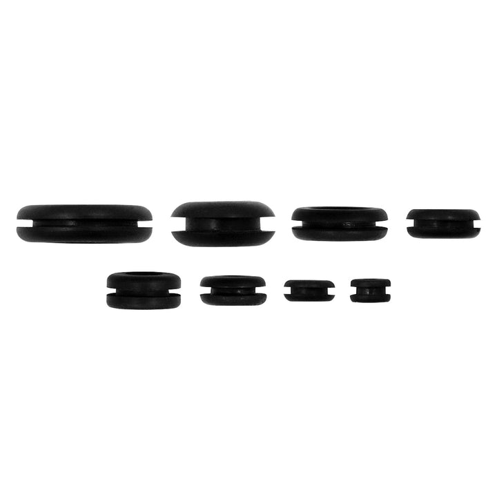 1/4",5/16",3/8",7/16",1/2",5/8",21/32",7/8" Mounting Holes Black Vinyl Grommets (15-Pack)