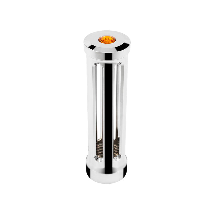 M30 x 3.5 Thread-On Sonoma Style Gearshift Knob - Amber Crystal/Chrome