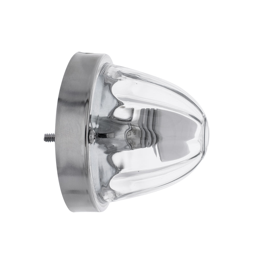 Dual Function Glass Watermelon Flush Mount Kit With LED Bulb - Red LED/Clear Lens