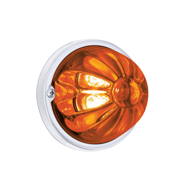 Glass Watermelon Light Kit With 4 LED Light - Amber LED/Dark Amber Lens