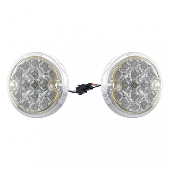 30 LED 3" Dual Function Reflector Double Face Light Kit - Amber &amp; Red LED/Clear Lens