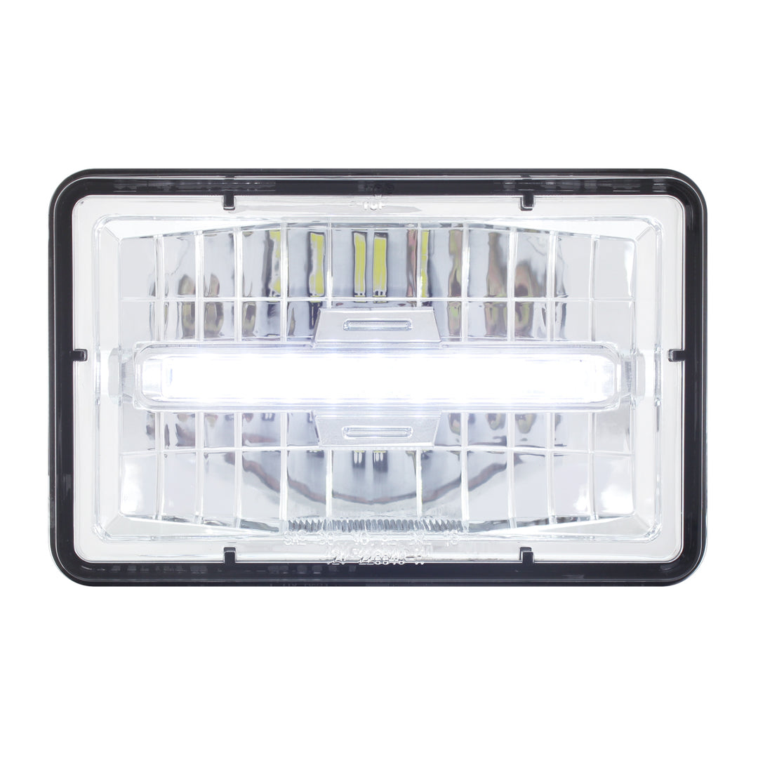 ULTRALIT - 4" x 6" Rectangular LED Headlight With White LED Position Light - High Beam