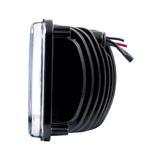 ULTRALIT - 4" x 6" LED Headlight With Dual Function 6 Amber LED Position Lights - Low Beam