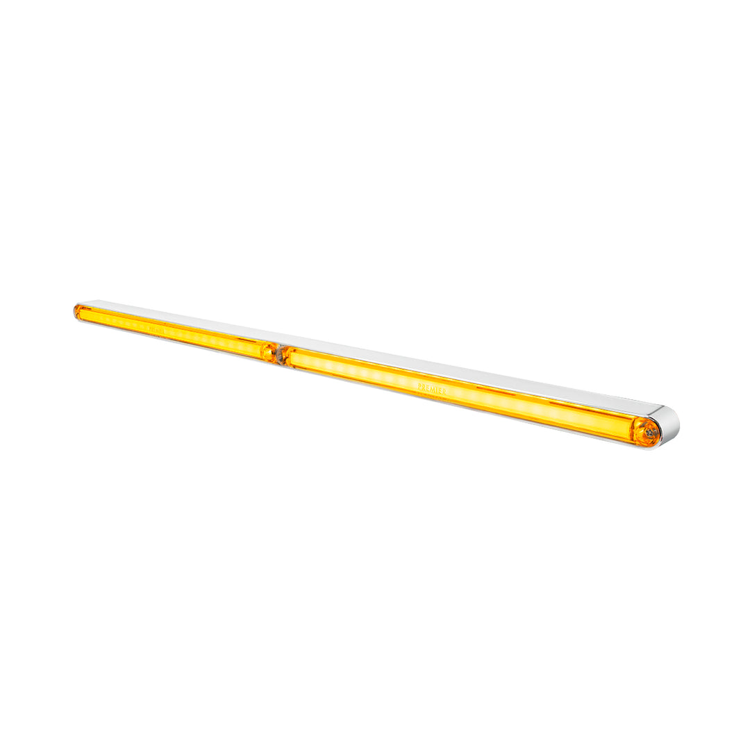 Dual 24 LED Dual Function 12" GloLight Bar With Bezel - Amber LED/Clear Lens