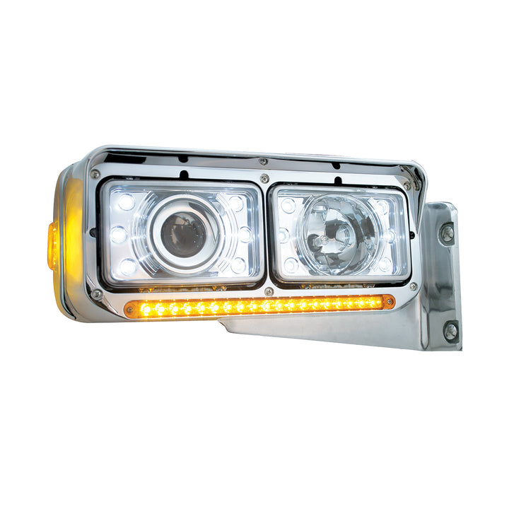 4" x 6" Crystal Projection Headlight With 6 White LED Position Light - High Beam