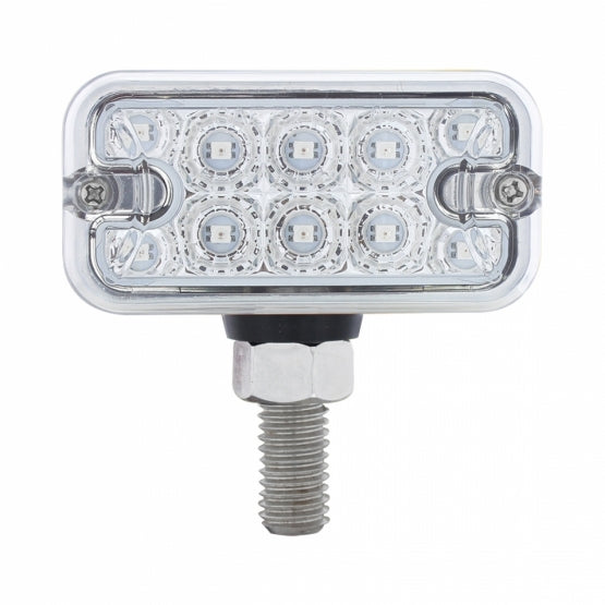 20 LED Dual Function Reflector Double Face Light - T - Mount - Amber &amp; Red LED/Clear Lens