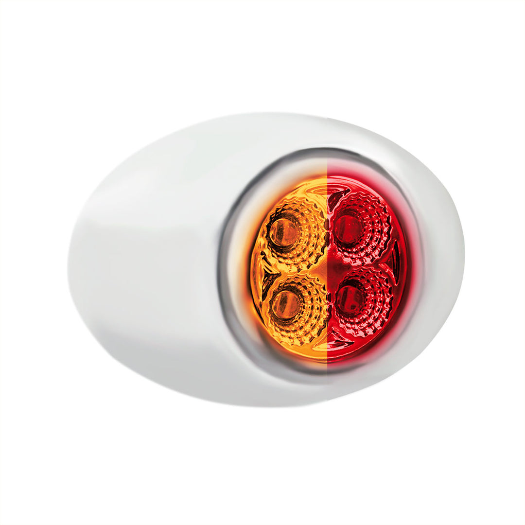 4 LED Double Fury Light (Clearance/Marker) - Amber &amp; Red LED/Clear Lens