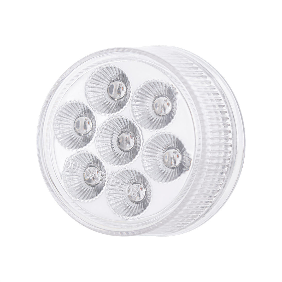 7 LED 2" Round Double Fury Light (Clearance/Marker) - Amber &amp; Green LED/Clear Lens