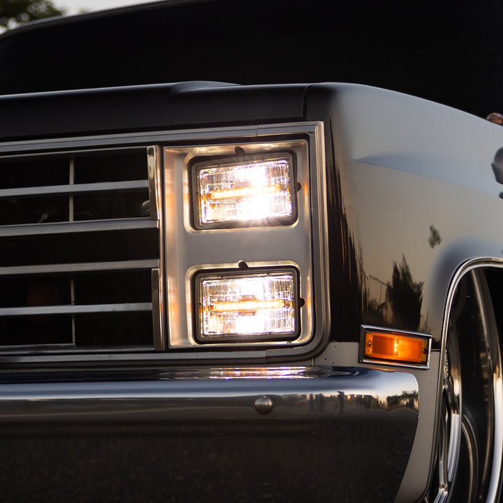 ULTRALIT - 4" x 6" Rectangular LED Headlight With Amber LED Position Light - High Beam