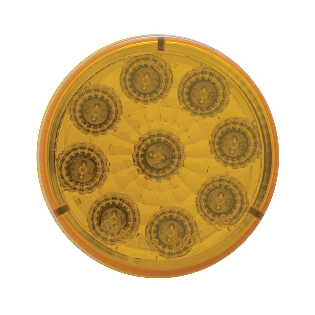9 LED 2" Round Reflector Light (Clearance/Marker) - Amber LED/Amber Lens (Bulk)