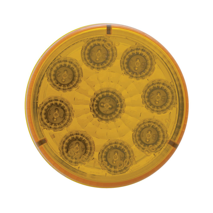 9 LED 2" Round Reflector Light (Clearance/Marker) - Amber LED/Amber Lens (Bulk)