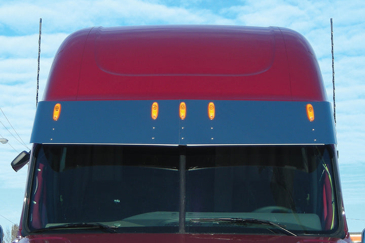 15.5" 430 Stainless Sunvisor For 2014-2025 Freightliner Cascadia With Raised/Mid - Roof