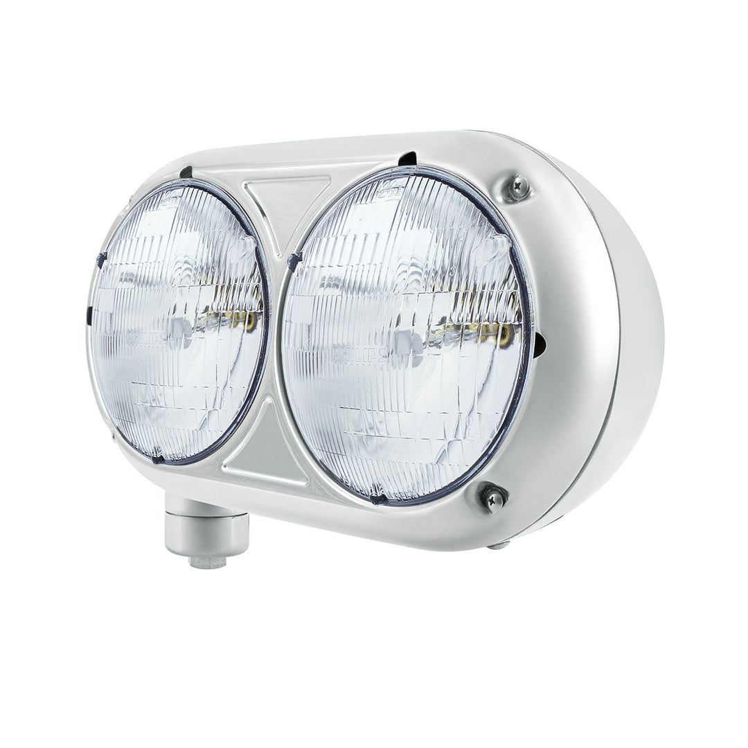 Headlight Assembly With Halogen Bulbs &amp; 304 Stainless Steel Housing For Peterbilt 359 - Driver