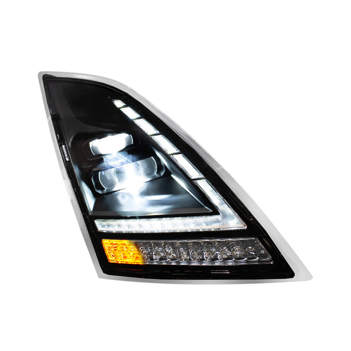 Blackout Full LED Headlight With Switchable Sequential Turn Signal. 2018-2024 Volvo VNL - Passenger