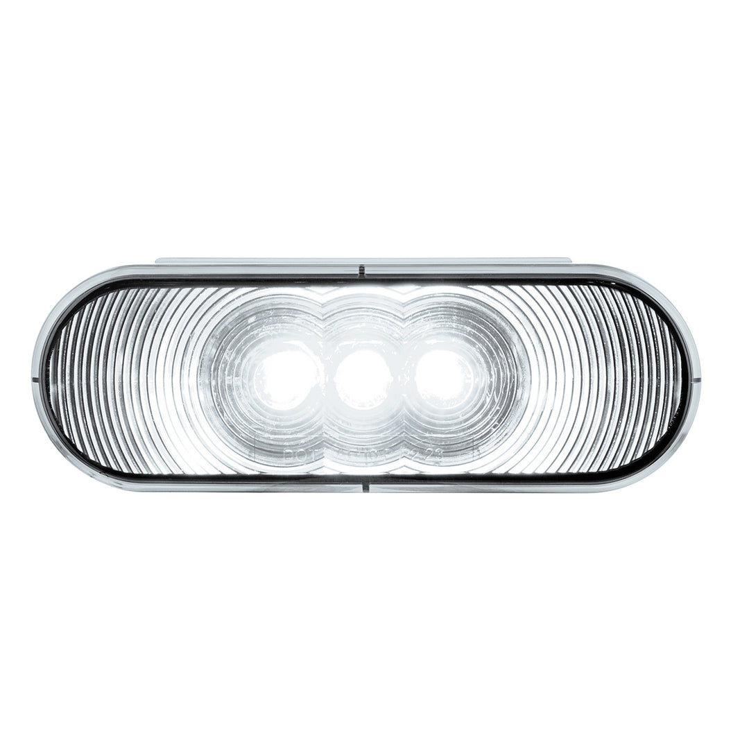 6 LED 6" Oval Light (Back-Up) - White LED/Clear Lens
