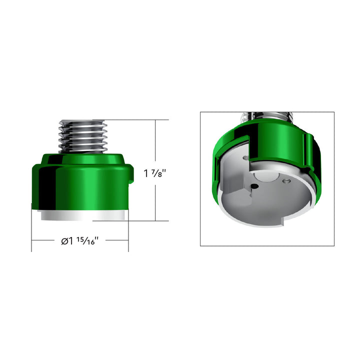 M30 x 3.5 Thread-On Gearshift Adapter W/LED Mount For Eaton - Fuller 13/15/18 Speed - Emerald Green
