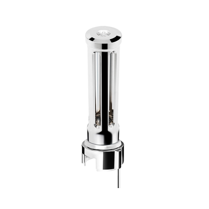 Thread-On Chrome Sonoma Style Gearshift Knob With LED 13/15/18 Speed Adapter - Clear Crystal/White LED