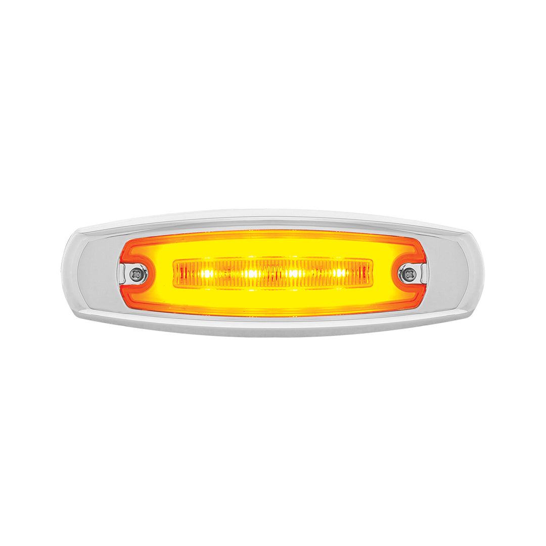 16 LED Rectangular GloLight With Bezel (Clearance/Marker) - Amber LED/Amber Lens