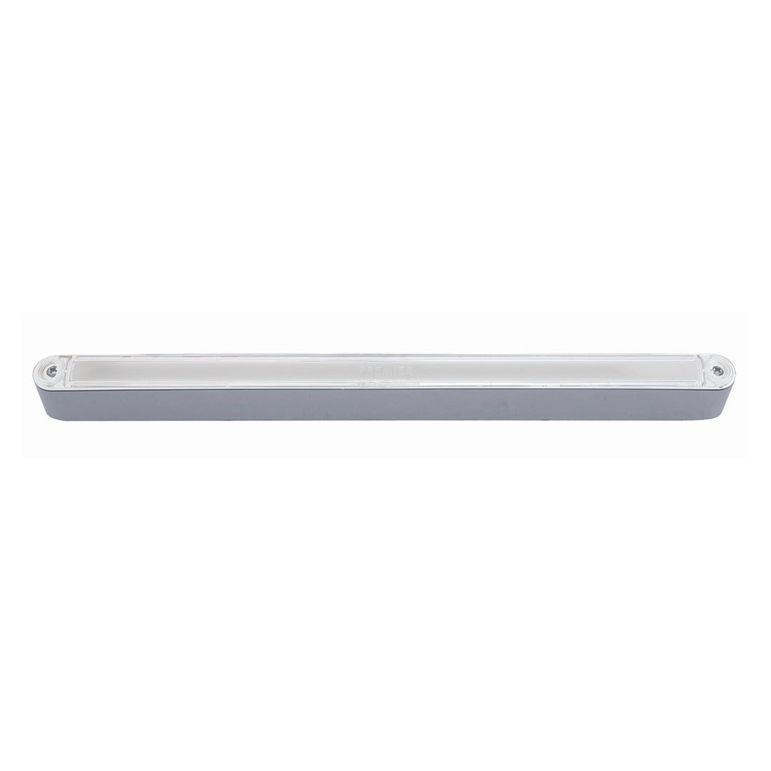 24 LED Dual Function 12" GloLight Bar With Bezel - Amber LED/Clear Lens