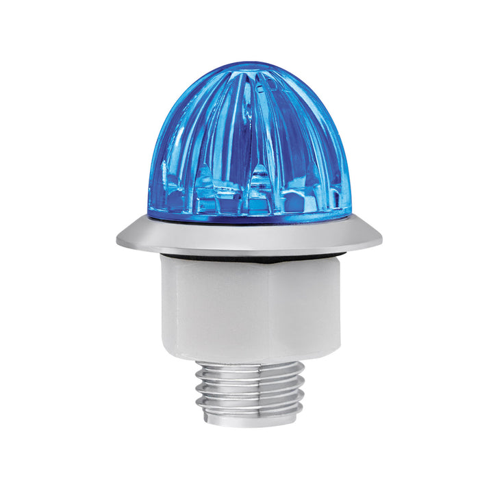 4 LED 1-1/8" Watermelon Double Fury Light With Clear Lens (Clearance/Marker) - Amber &amp; Blue LED